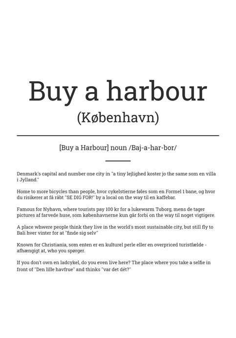 Sjov byplakat – København på engelsk Plakana