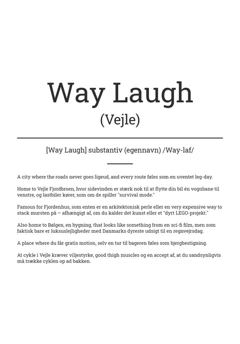 Sjov byplakat – Vejle på engelsk Plakana