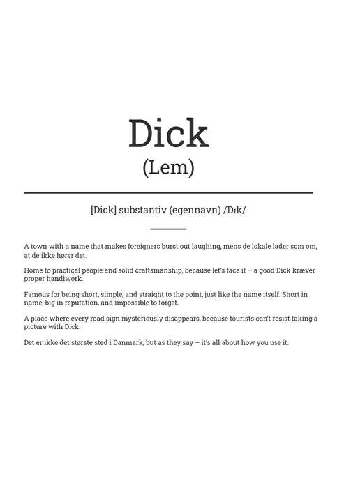 Sjov byplakat – Lem på engelsk Plakana