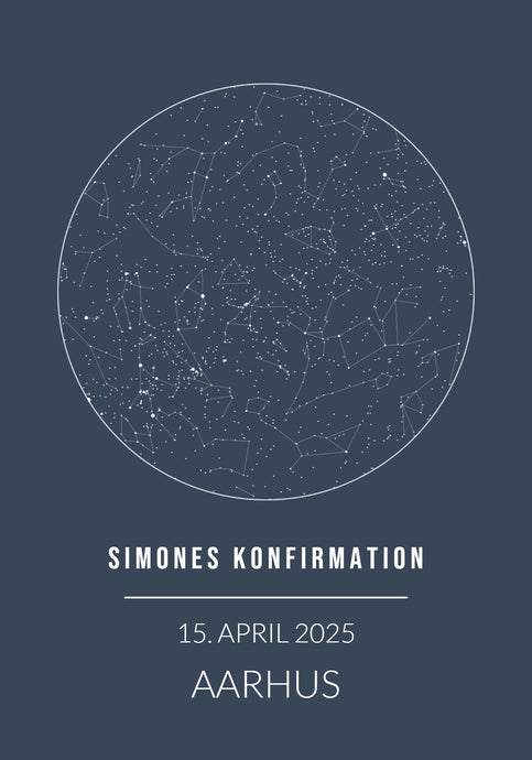 Konfirmations stjernehimmel plakat Plakana