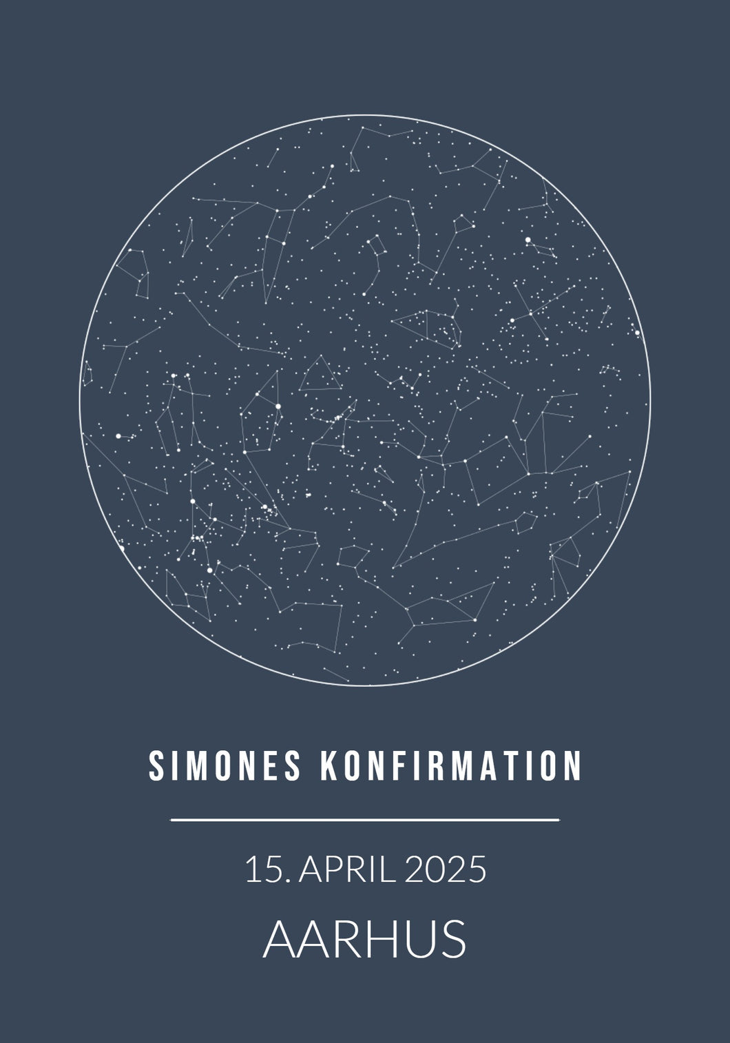 Konfirmations stjernehimmel plakat Plakana