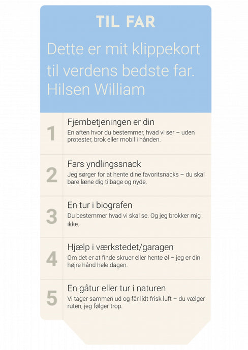 Klippekort til fars dag Plakana
