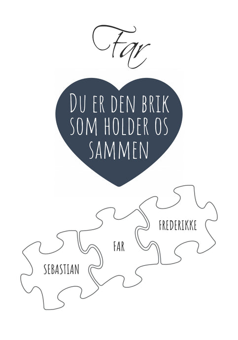 Du er den brik som holder os sammen - 3 brikker Plakana