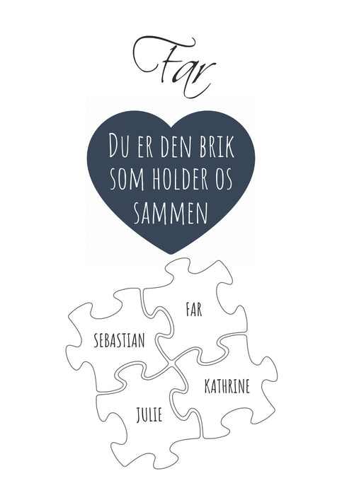 Du er den brik som holder os sammen - 4 brikker Plakana