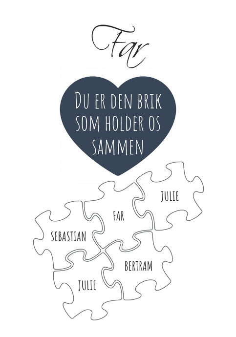 Du er den brik som holder os sammen - 5 brikker Plakana