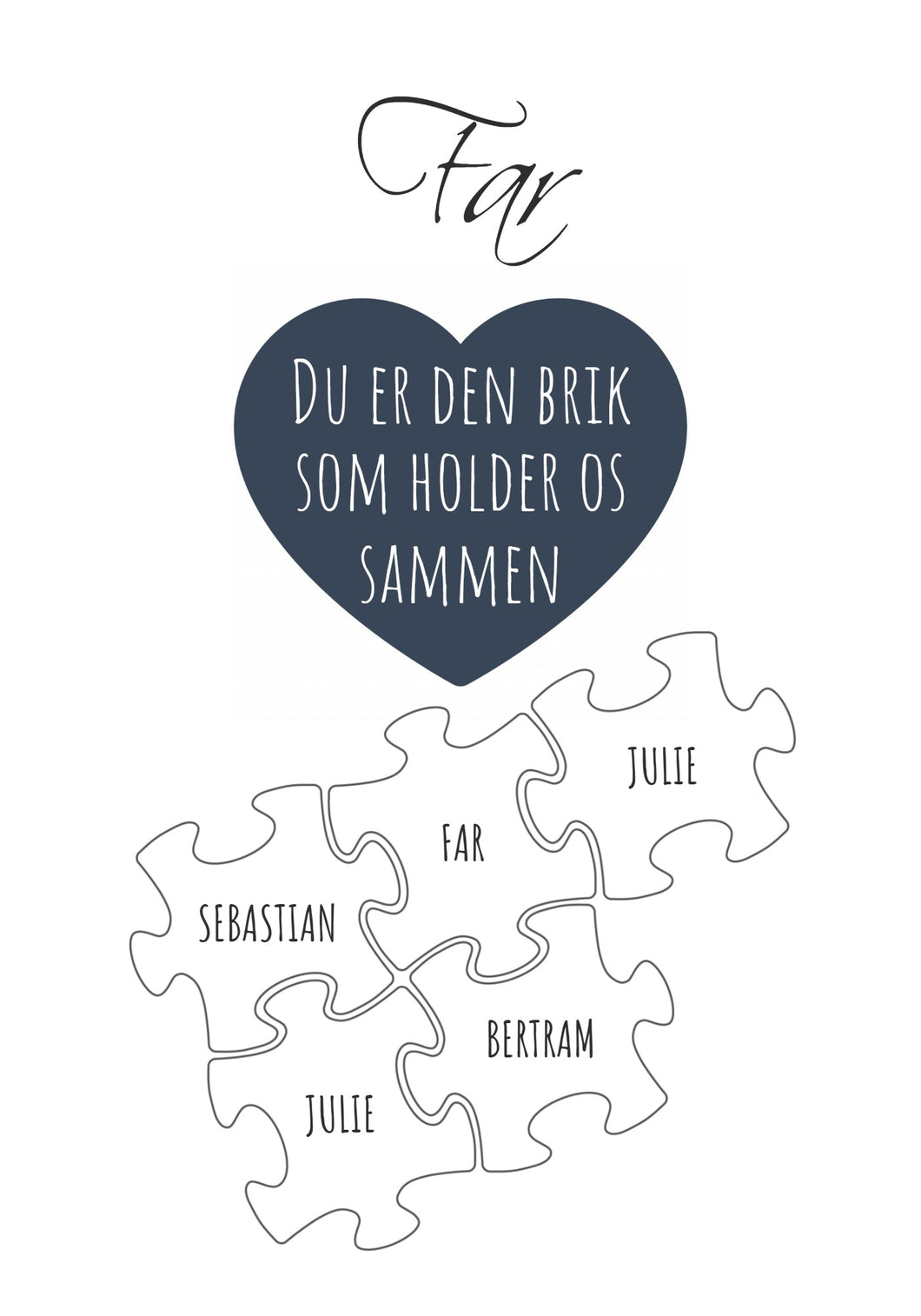 Du er den brik som holder os sammen - 5 brikker Plakana