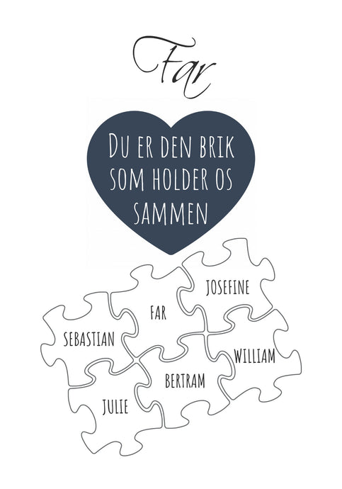 Du er den brik som holder os sammen - 6 brikker Plakana