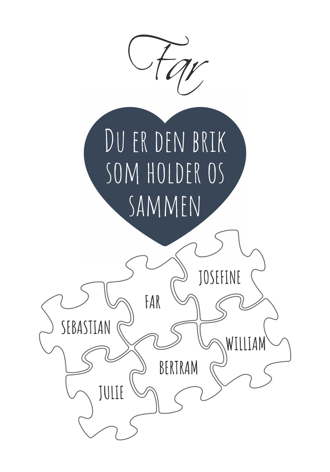Du er den brik som holder os sammen - 6 brikker Plakana