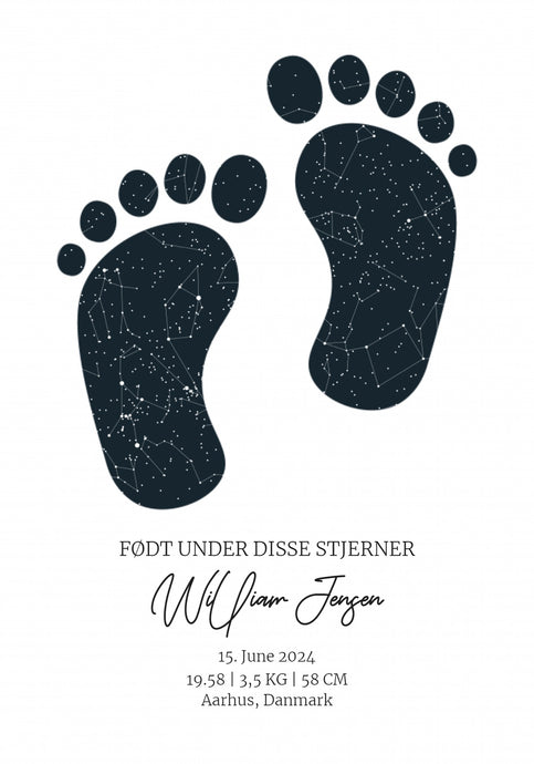 Footprint stjernehimmel plakat Plakana
