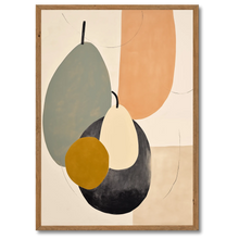Indlæs billede til gallerivisning Abstract Fruits Plakat Plakana 21x30 cm (A4) Mørk egetræ
