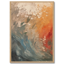 Indlæs billede til gallerivisning Abstract Wave Plakat Plakana 21x30 cm (A4) Egetræ
