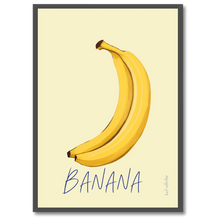 Indlæs billede til gallerivisning Banana No. 2 Plakat Plakana 21x30 cm (A4) Sort egetræ
