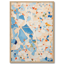 Indlæs billede til gallerivisning Blå Mosaik Plakat Plakana 21x30 cm (A4) Egetræ
