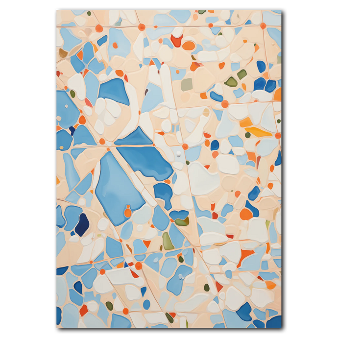 Blå Mosaik Plakat Plakana 21x30 cm (A4) Ingen ramme