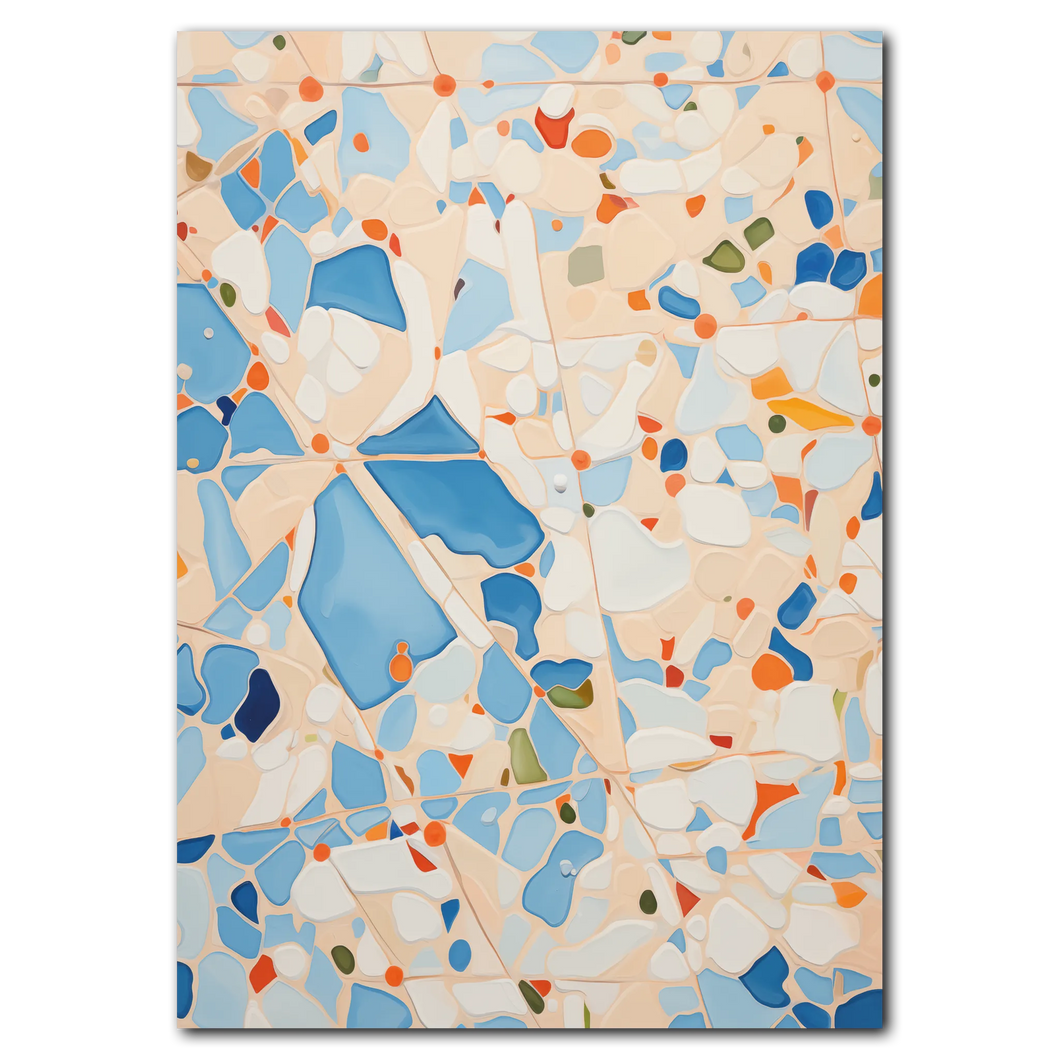 Blå Mosaik Plakat Plakana 21x30 cm (A4) Ingen ramme