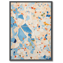 Indlæs billede til gallerivisning Blå Mosaik Plakat Plakana 21x30 cm (A4) Sort egetræ

