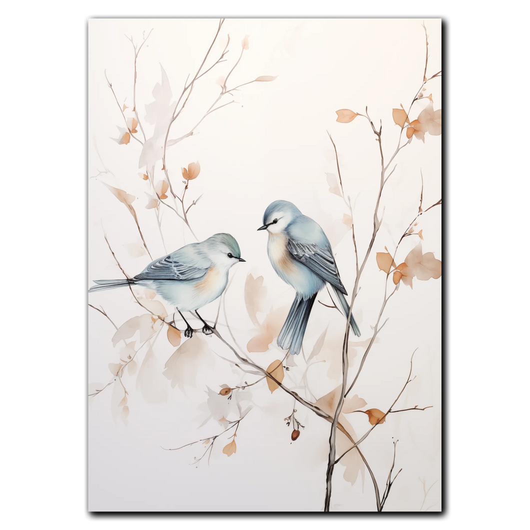 Blue Birds Plakat Plakana 21x30 cm (A4) Ingen ramme
