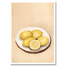 Indlæs billede til gallerivisning Citrusdrømme Plakat Plakana 21x30 cm (A4) Hvid Egetræ
