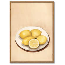 Indlæs billede til gallerivisning Citrusdrømme Plakat Plakana 21x30 cm (A4) Mørk egetræ
