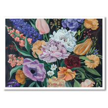 Indlæs billede til gallerivisning Floral Splendor Plakat Plakana 21x30 cm (A4) Hvid Egetræ
