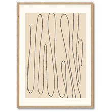 Indlæs billede til gallerivisning Fluid Lines Plakat Plakana 21x30 cm (A4) Egetræ
