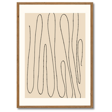 Indlæs billede til gallerivisning Fluid Lines Plakat Plakana 21x30 cm (A4) Mørk egetræ
