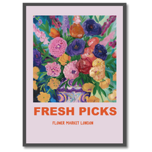 Indlæs billede til gallerivisning Fresh Picks - London Plakat Plakana 21x30 cm (A4) Sort egetræ
