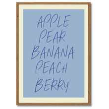 Indlæs billede til gallerivisning Fruit Words Plakat Plakana 21x30 cm (A4) Mørk egetræ
