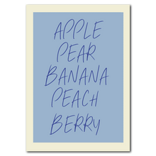 Indlæs billede til gallerivisning Fruit Words Plakat Plakana 21x30 cm (A4) Ingen ramme
