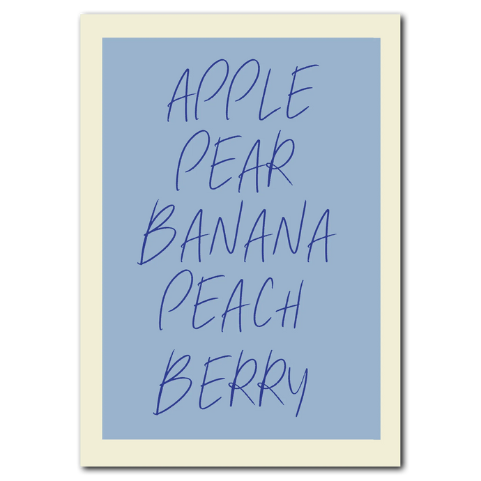 Fruit Words Plakat Plakana 21x30 cm (A4) Ingen ramme