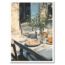 Indlæs billede til gallerivisning Garden Brunch Plakat Plakana 21x30 cm (A4) Hvid Egetræ
