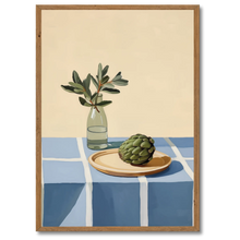 Indlæs billede til gallerivisning Green &amp; Blue Harmony Plakat Plakana 21x30 cm (A4) Mørk egetræ
