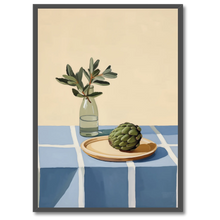 Indlæs billede til gallerivisning Green &amp; Blue Harmony Plakat Plakana 21x30 cm (A4) Sort egetræ
