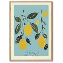 Indlæs billede til gallerivisning Lemons Plakat Plakana 21x30 cm (A4) Egetræ
