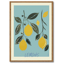 Indlæs billede til gallerivisning Lemons Plakat Plakana 21x30 cm (A4) Mørk egetræ
