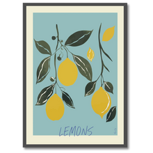 Indlæs billede til gallerivisning Lemons Plakat Plakana 21x30 cm (A4) Sort egetræ

