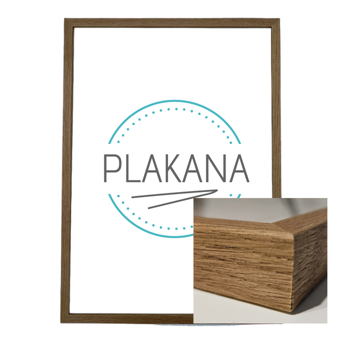 Ramme i mørk egetræ Plakana