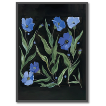 Indlæs billede til gallerivisning Night Flowers Plakat Plakana 21x30 cm (A4) Sort egetræ
