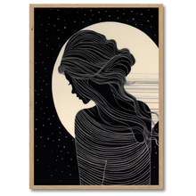 Indlæs billede til gallerivisning Night Silhouettes Plakat Plakana 21x30 cm (A4) Egetræ

