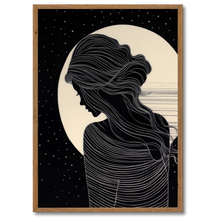 Indlæs billede til gallerivisning Night Silhouettes Plakat Plakana 21x30 cm (A4) Mørk egetræ
