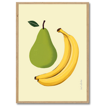Indlæs billede til gallerivisning Pear &amp; Banana Plakat Plakana 21x30 cm (A4) Egetræ
