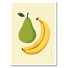 Indlæs billede til gallerivisning Pear &amp; Banana Plakat Plakana 21x30 cm (A4) Hvid Egetræ
