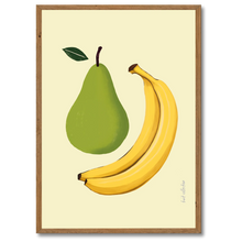 Indlæs billede til gallerivisning Pear &amp; Banana Plakat Plakana 21x30 cm (A4) Mørk egetræ
