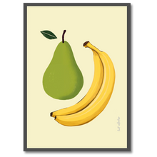 Indlæs billede til gallerivisning Pear &amp; Banana Plakat Plakana 21x30 cm (A4) Sort egetræ
