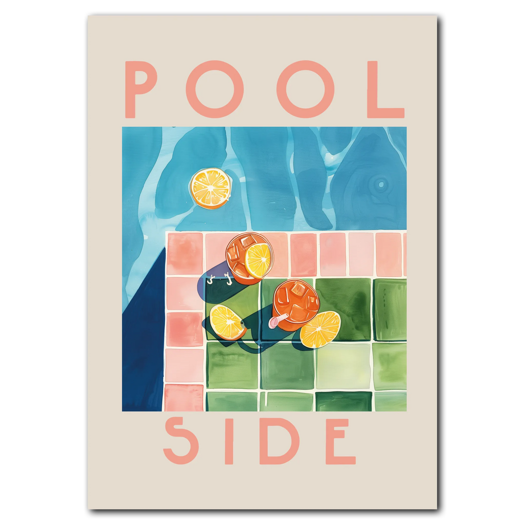 Pool Side Plakat Plakana 21x30 cm (A4) Ingen ramme