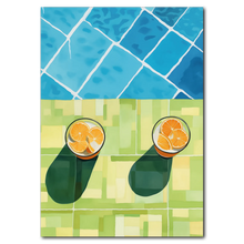 Indlæs billede til gallerivisning Poolside Lemons Plakat Plakana 21x30 cm (A4) Ingen ramme
