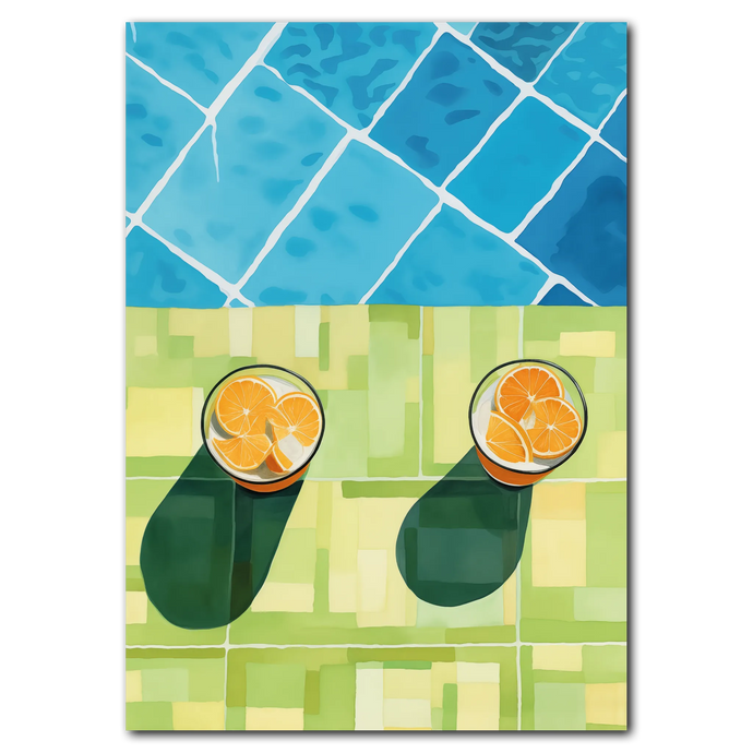 Poolside Lemons Plakat Plakana 21x30 cm (A4) Ingen ramme