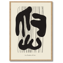 Indlæs billede til gallerivisning Sculptural Lines Plakat Plakana 21x30 cm (A4) Egetræ
