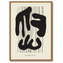 Indlæs billede til gallerivisning Sculptural Lines Plakat Plakana 21x30 cm (A4) Mørk egetræ
