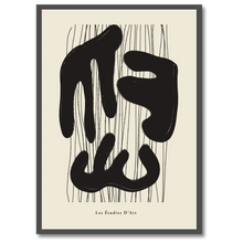 Indlæs billede til gallerivisning Sculptural Lines Plakat Plakana 21x30 cm (A4) Sort egetræ
